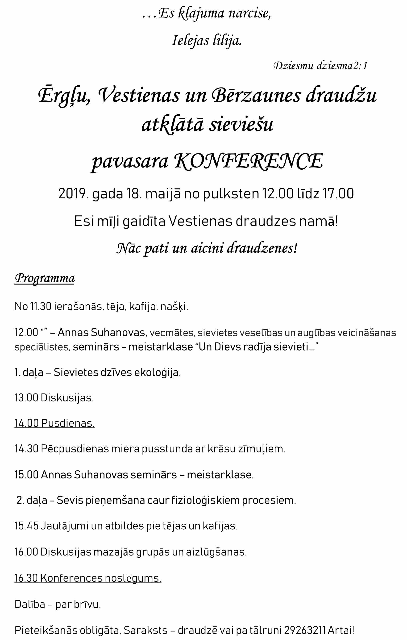 Atklātā sieviešu konference Vestienā